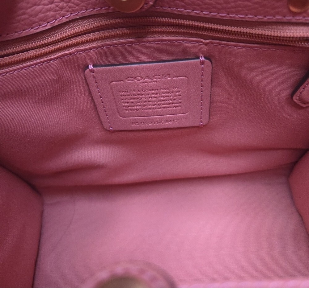 Coach Pink Dempsey 22 nwot Signature Stripe Satchel with Crossbody Strap - Picture 5 of 14